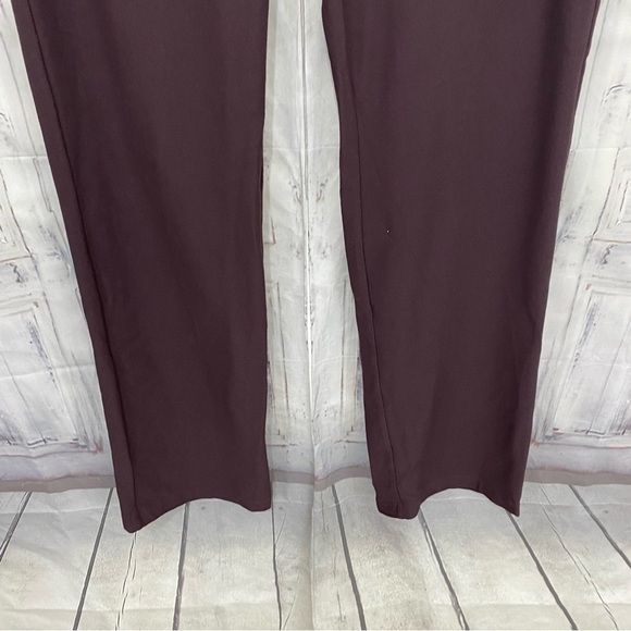 Eileen Fisher Size Small Brown DKBST Straight Pants Pockets Crepe 32" Inseam NEW - Picture 4 of 9